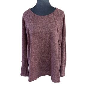 Forgotten Grace Minimalist Soft Loungewear Mauve Heather Knit Oversized Tunic L